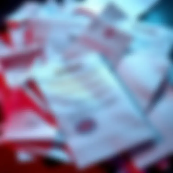 A pile of warning letters from HMRC addressed to cryptocurrency holders regarding tax compliance in the UK