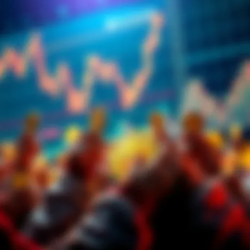 Group of Bitcoin hodlers confidently holding Satoshis while a graph shows a market dip in the background