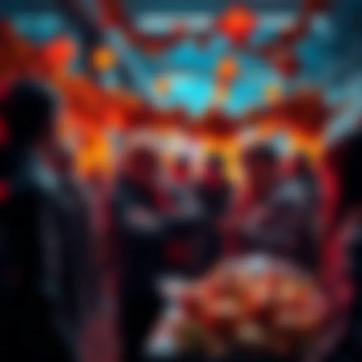 People discussing a past price prediction while surrounded by Thanksgiving decorations.