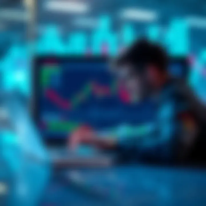 A person looking at stock market charts on a laptop, symbolizing the concept of holding onto investments during market changes.