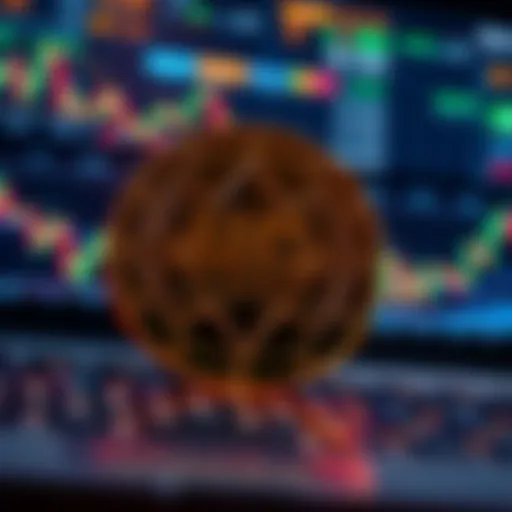 Visual representation of HOGE token featured on Coinbase's decentralized exchange with trading charts and market data in the background
