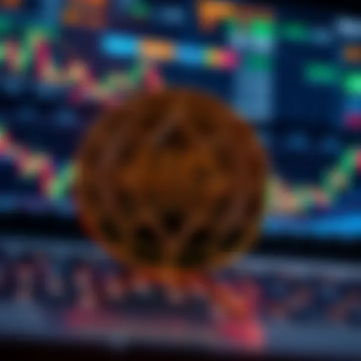 Visual representation of HOGE token featured on Coinbase's decentralized exchange with trading charts and market data in the background