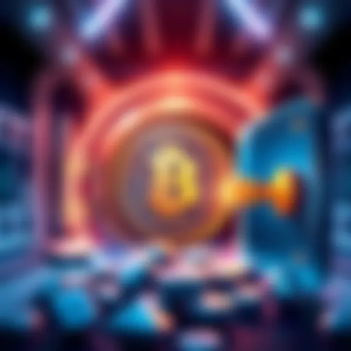 HOGE Token Liquidity Plan Illustration of HOGE tokens being sold and locked for liquidity, showing a digital coin and a secure vault symbolizing reliability.