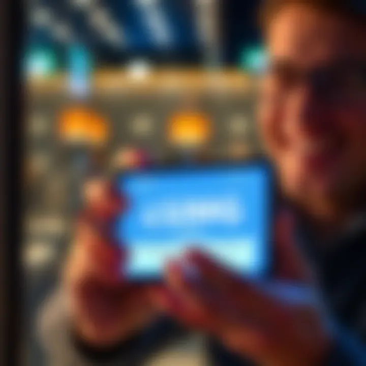 A person smiling while holding a digital screen displaying $IMG token rewards notification