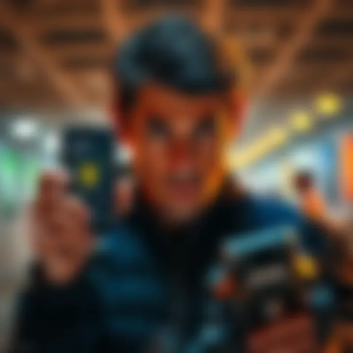 A person looking worried while holding a smartphone displaying Bitcoin prices, reflecting on a past sale decision.