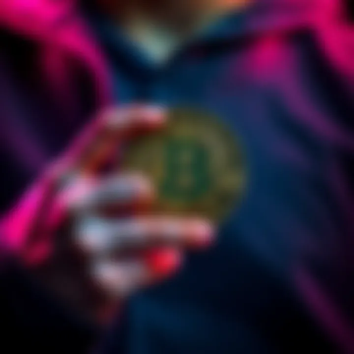 A person holding a Bitcoin symbol close to their chest, symbolizing long-term investment and commitment to cryptocurrency.