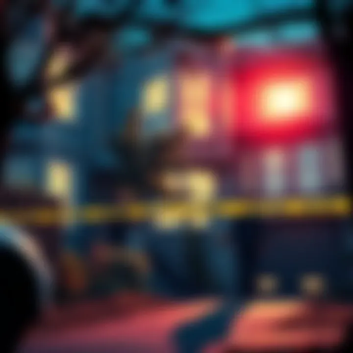 A view of a San Francisco home with police tape and officers investigating the area after a crypto robbery.