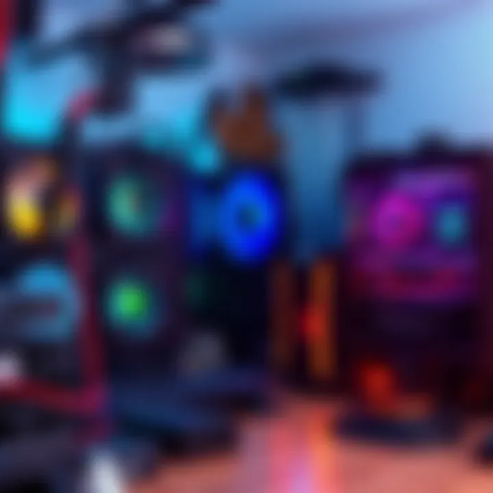 Home Mining Setup A cluttered home mining setup showing multiple mining rigs, cables, and a fan for cooling