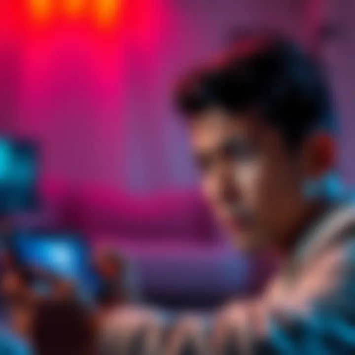 A person looking frustrated at their device showing 'Connected - No Internet' notification on home Wi-Fi.