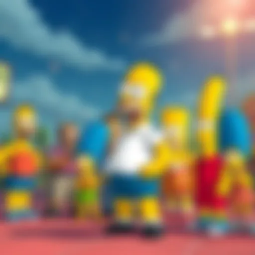 Homer Simpson is replaced by new characters A scene showing Homer Simpson stepping aside while a group of new animated characters take center stage, reflecting a shift in pop culture.
