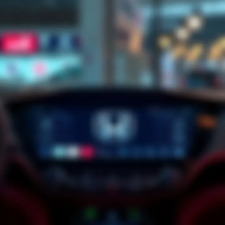 A Honda vehicle with a digital payment system interface showing the integration of Polygon technology for secure transactions