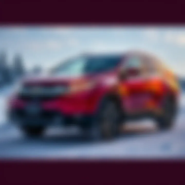 A second-generation Honda CR-V parked in the snow, showcasing its winter readiness and reliable performance