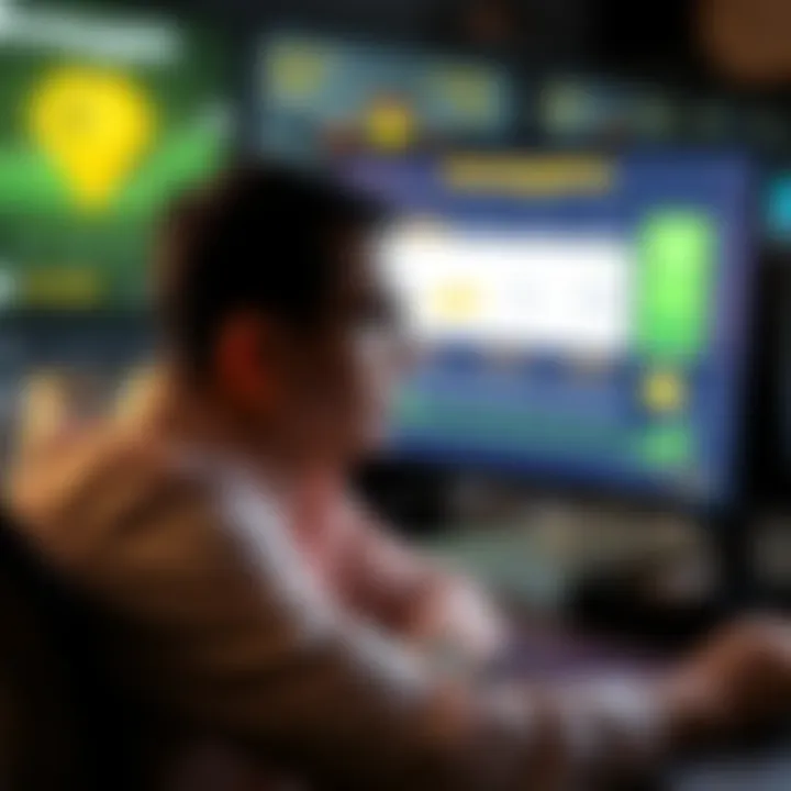 Honeygain earnings evaluation A person looking at a computer screen with slow earnings from Honeygain, appearing thoughtful about passive income