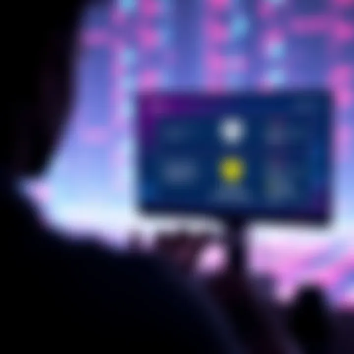 A visual representation of a person looking at a computer screen displaying hosting options and security measures, symbolizing changes in hosting strategies.