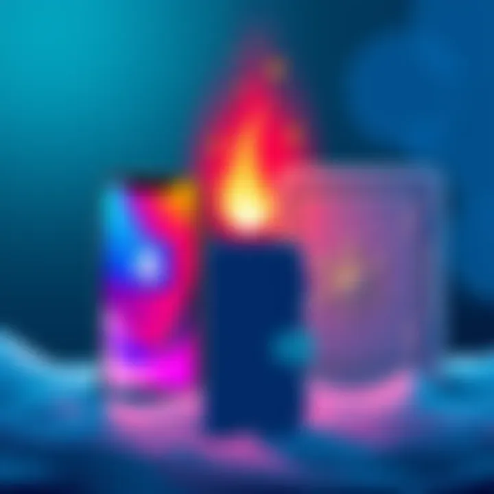 Illustration showing a hot wallet represented by a smartphone with a flame icon and a cold wallet depicted as a safe with a snowflake icon, highlighting their differences in cryptocurrency storage.