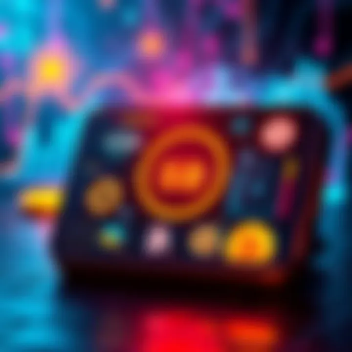 Illustration of a secure hot wallet interface showing Bitcoin and cryptocurrency icons with a lock symbol