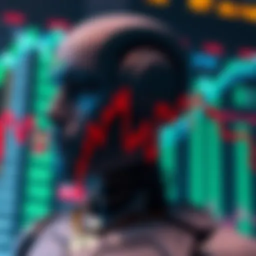A chart showing fluctuations in humanoid robot stock prices with a robot model in the background
