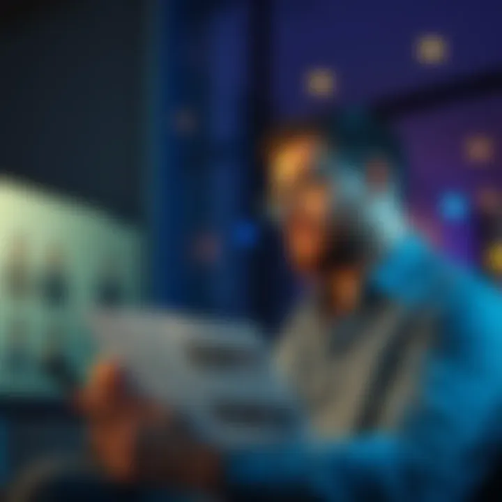 A man looking thoughtful while reading responses on a user board about penis size adequacy, reflecting on his own experience and his wife's satisfaction.