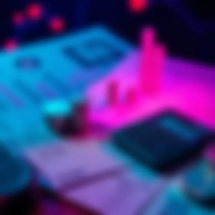 A visually engaging representation of investment strategies in the ICO landscape, featuring a calculator and financial documents.