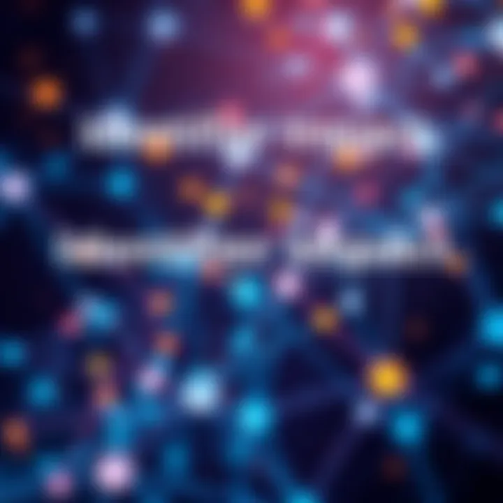 Identifier Impact A digital network with connections represented by lines and nodes, illustrating the significance of an identifier in online communication.