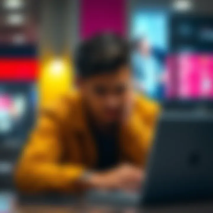 Individual looking frustrated while using a laptop to verify identity for UK e-visa