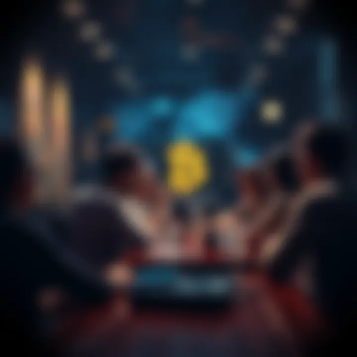 Group of people discussing their Mt Gox Bitcoin payments and potential legal actions against Kraken in a meeting