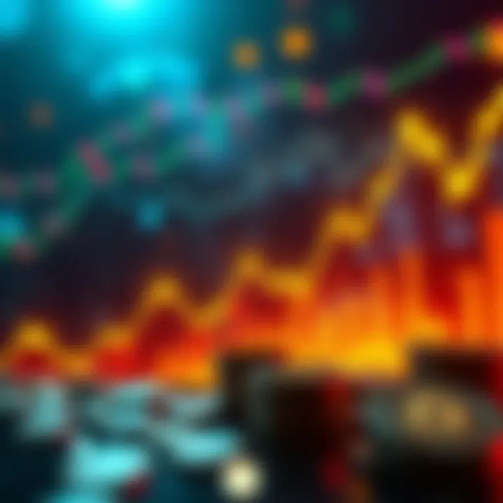 Graph showing rising inflation alongside a bullish cryptocurrency trend, symbolizing market movements.