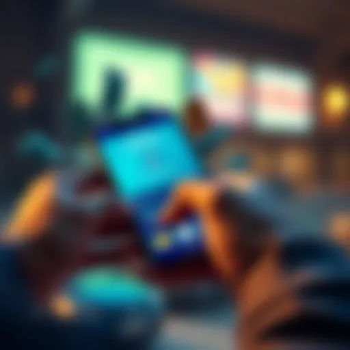 A person using a smartphone to transfer funds instantly from Kraken, showcasing a digital wallet app screen. Money symbols are visible around the phone.