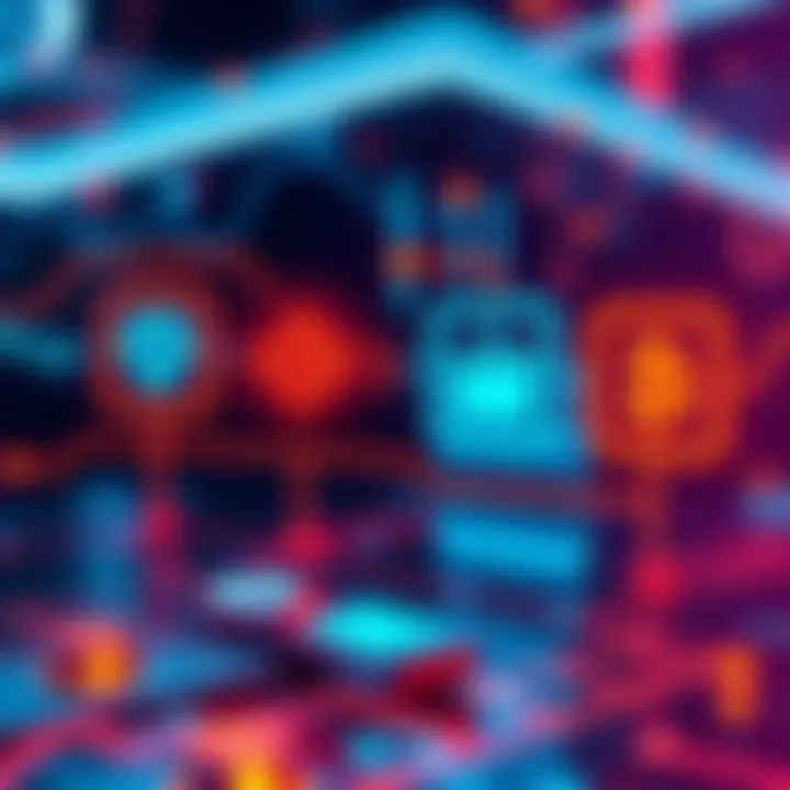 A graphic showing automated processes in decentralized finance, featuring icons of swaps and staking, symbolizing user-friendly experiences in dApps.