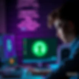 A frustrated person looking at a computer with a disconnected symbol on the screen, indicating frequent IP drops.