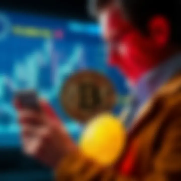 A European investor examining Euros and Bitcoin symbols to understand currency risks in ETF investments.