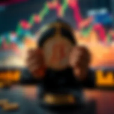 Investing in Bitcoin or Cash A person weighing options between Bitcoin and cash savings with financial graphs in the background