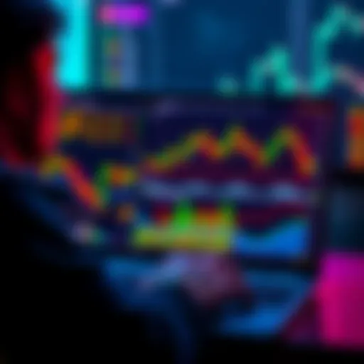 A person looking at cryptocurrency charts and graphs on a laptop, considering a $10,000 investment.