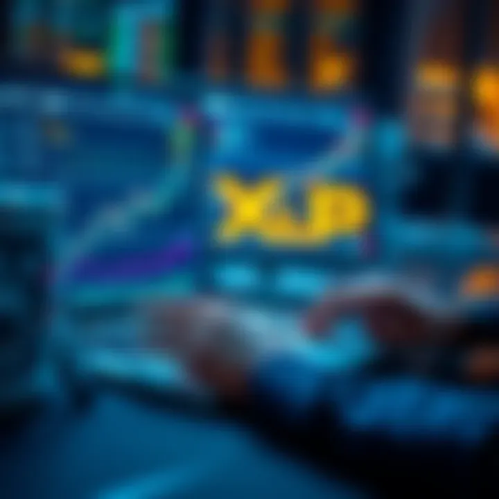 Investing in XRP A person analyzing XRP investment trends on a laptop with charts and graphs on the screen.