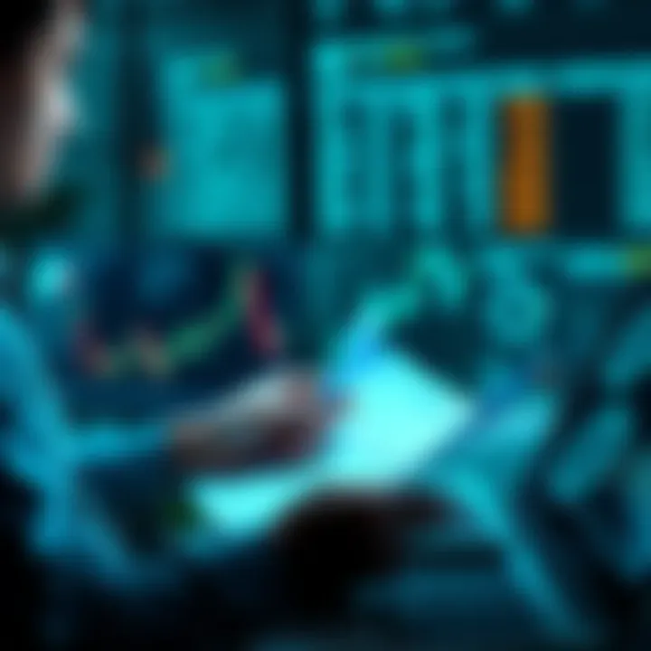 A person examining stock market trends on a laptop while holding financial papers, symbolizing commitment to investing despite market changes.