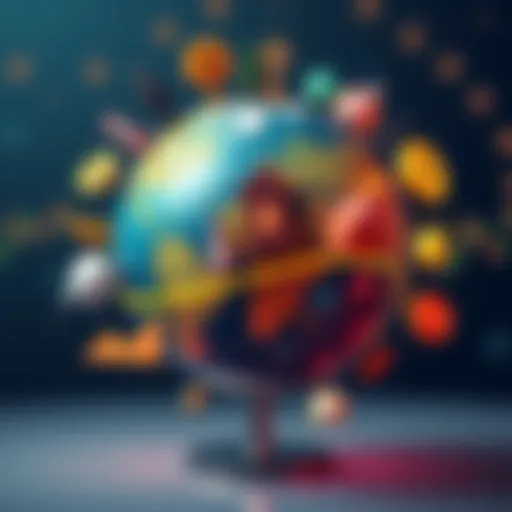 A globe with various investment symbols around it, showing diverse investing alternatives for people outside the US