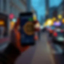 A person holding a smartphone displaying Bitcoin price and investment platforms