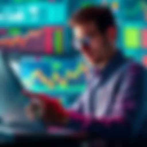 A person reviewing investment charts with a focus on dollar-cost averaging strategy during a market low