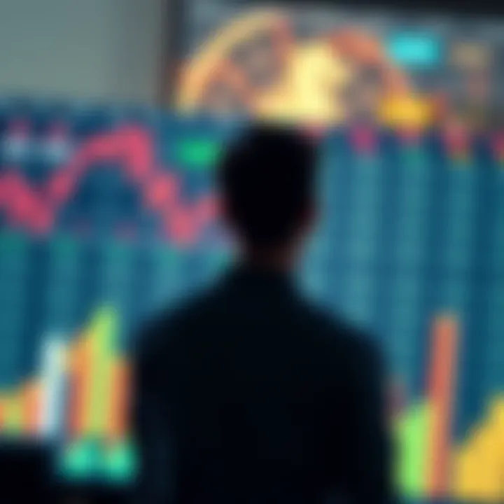 Person contemplating investment options with financial charts and a calendar in the background.