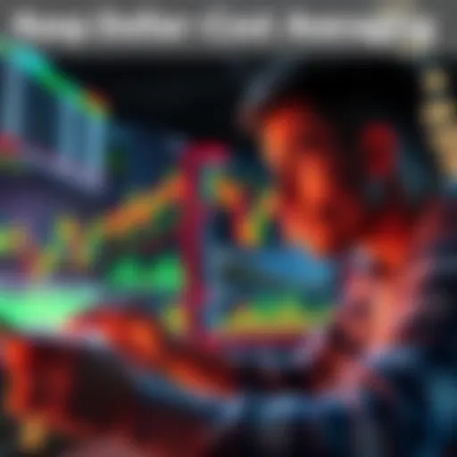 A person analyzing investment charts while making consistent purchases in the stock market