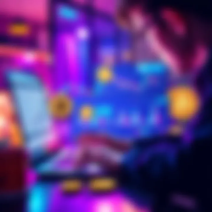 Investing in Altcoins A person analyzing cryptocurrency trends on a laptop, showing charts and altcoin logos.