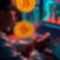 A person contemplating investment options in Bitcoin with a laptop and calculator