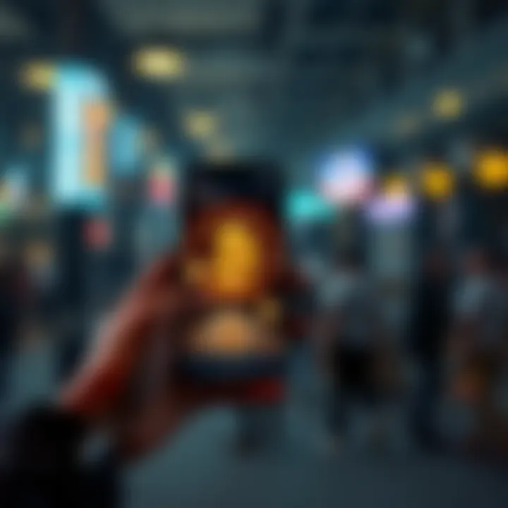 Person holding a smartphone showing Bitcoin investment while rejecting ETF advice from a friend