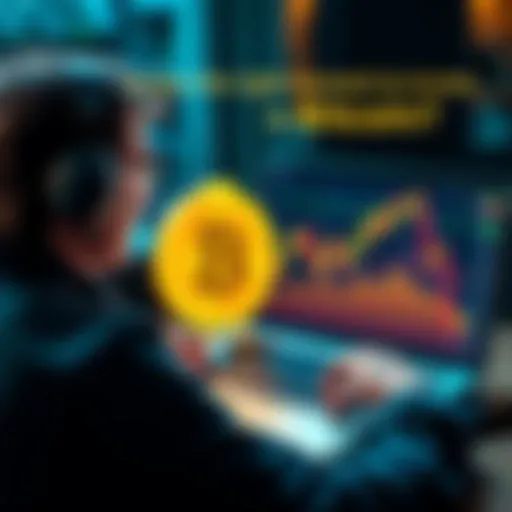 A person looking at a Bitcoin chart on a laptop, considering an investment