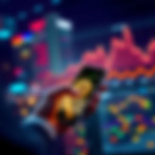 A person using a smartphone app to track Bitcoin prices and make investments.