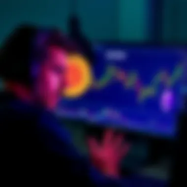 A person looking at Bitcoin and Ethereum charts on a computer screen, contemplating a big investment.