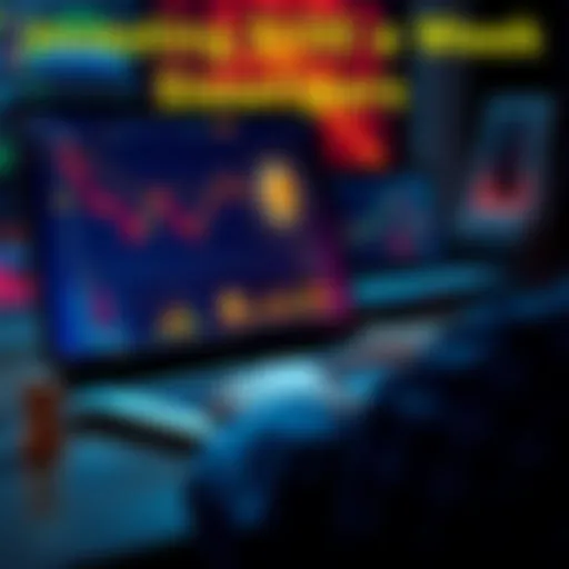 A person using a laptop to invest in cryptocurrencies like Ethereum, Bitcoin, and others, showcasing charts and graphs on the screen.