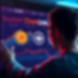 Investing in Crypto Options A person looking at a chart with Bitcoin, Solana, and Chainlink logos while contemplating a $10K investment.