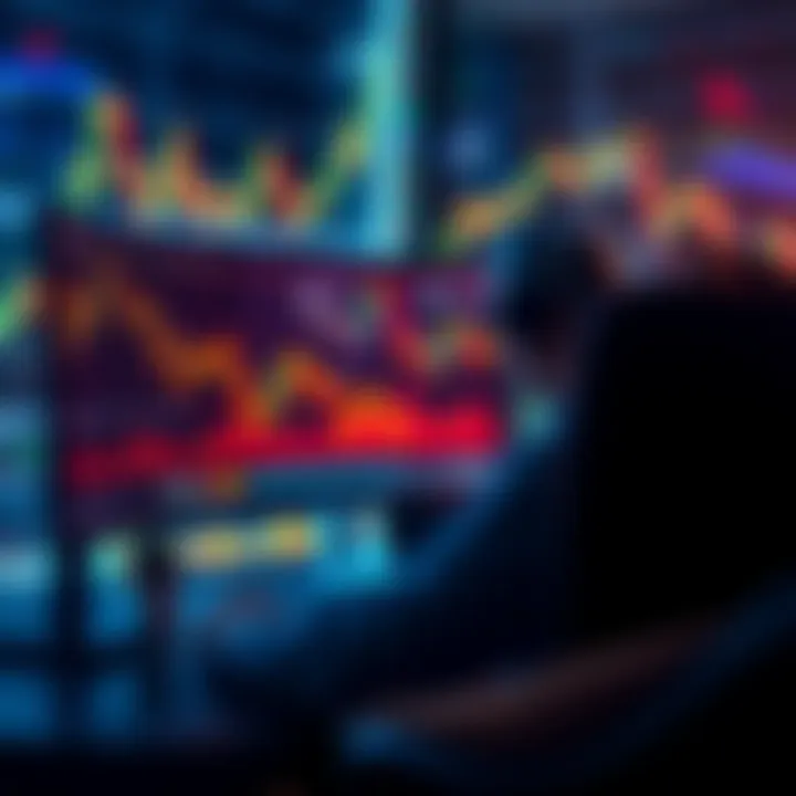 A person analyzing $KASPA investment charts on a computer with financial graphs in the background