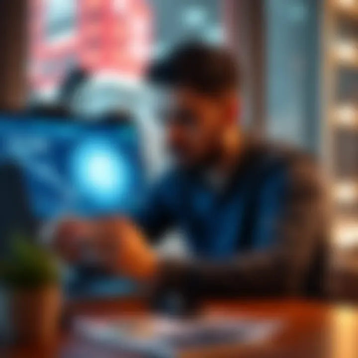 Investing in Litecoin A person analyzing the Litecoin cryptocurrency on a laptop